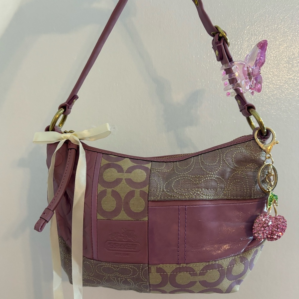 🎀 Y2K pink Coach patchwork shoulder bag🎀